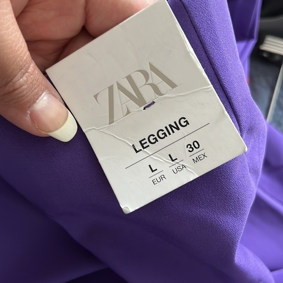 NWT Zara Purple High Waist Seamed Leggings - Picture 4 of 9